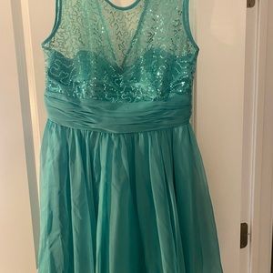 Blue sequin formal dress